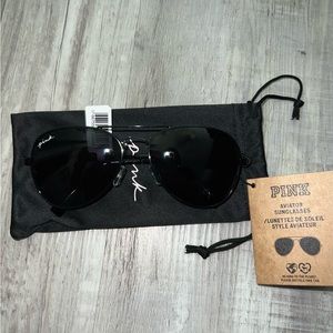 PINK Black aviator sunglasses